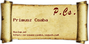 Primusz Csaba névjegykártya